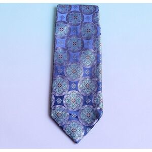 Robert Graham Silk Necktie Purple Blue Medallion Artsy Festival Wedding Prom